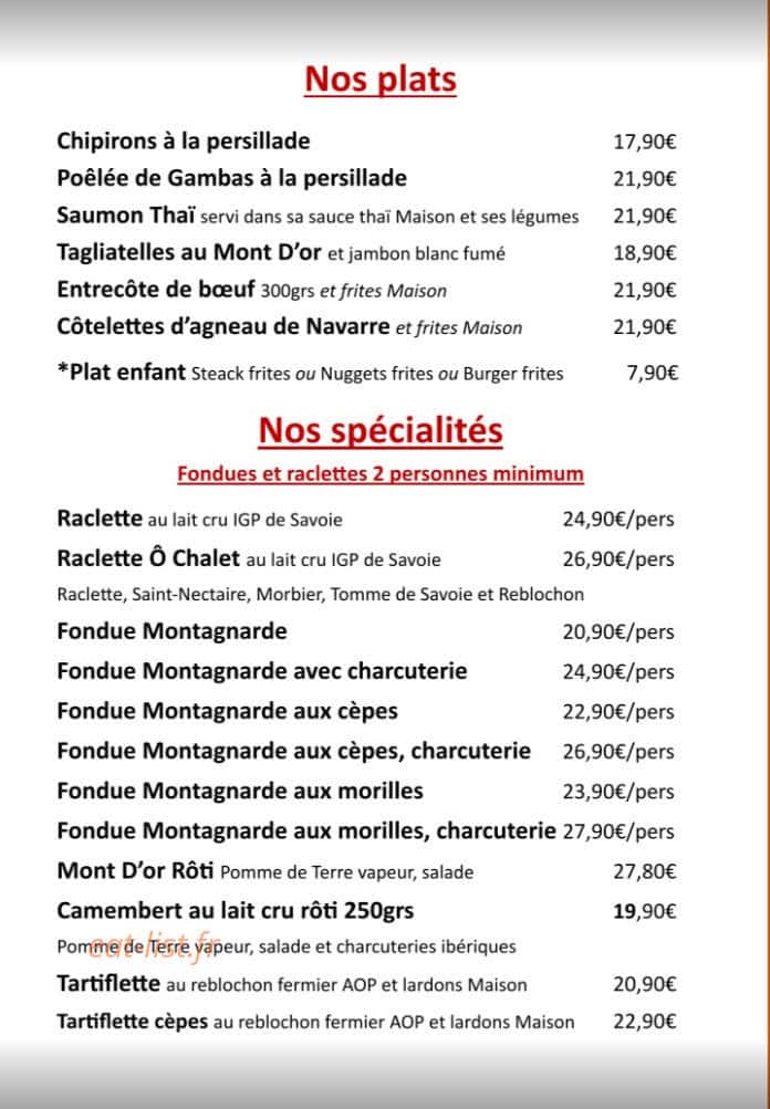 O Chalet — carte page 6