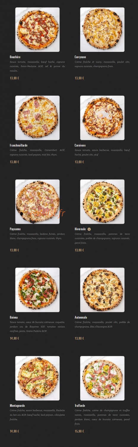 Pizza Cosy — carte page 2