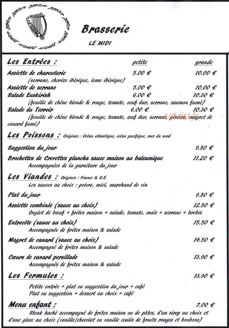Pub Mulligan — carte page 1