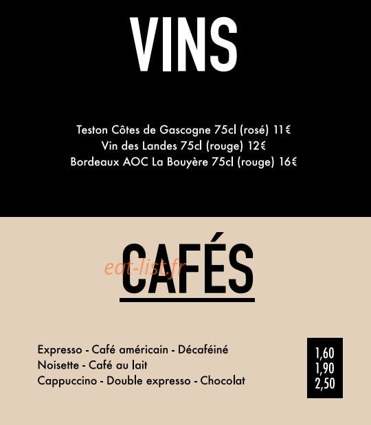 SB Artisans Burger — carte page 8