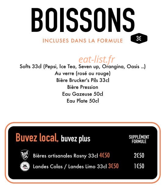 SB Artisans Burger — carte page 7