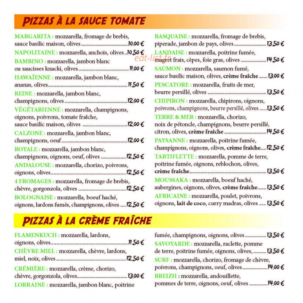 Snack de Jorlis — carte page 3