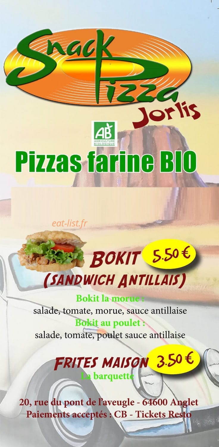 Snack de Jorlis — carte page 1