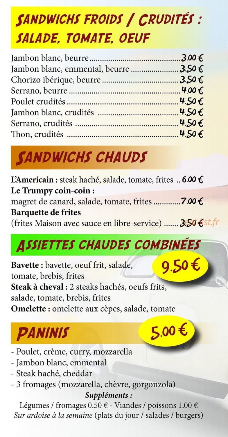 Snack de Jorlis — carte page 2