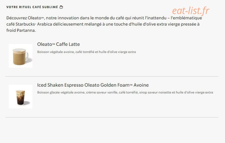 Starbucks Coffee — carte page 24