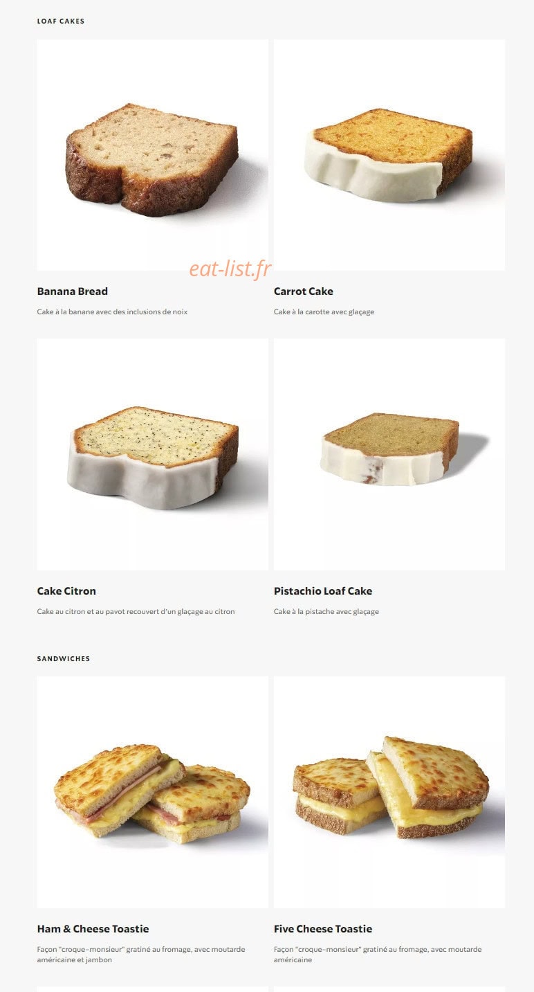 Starbucks Coffee — carte page 18