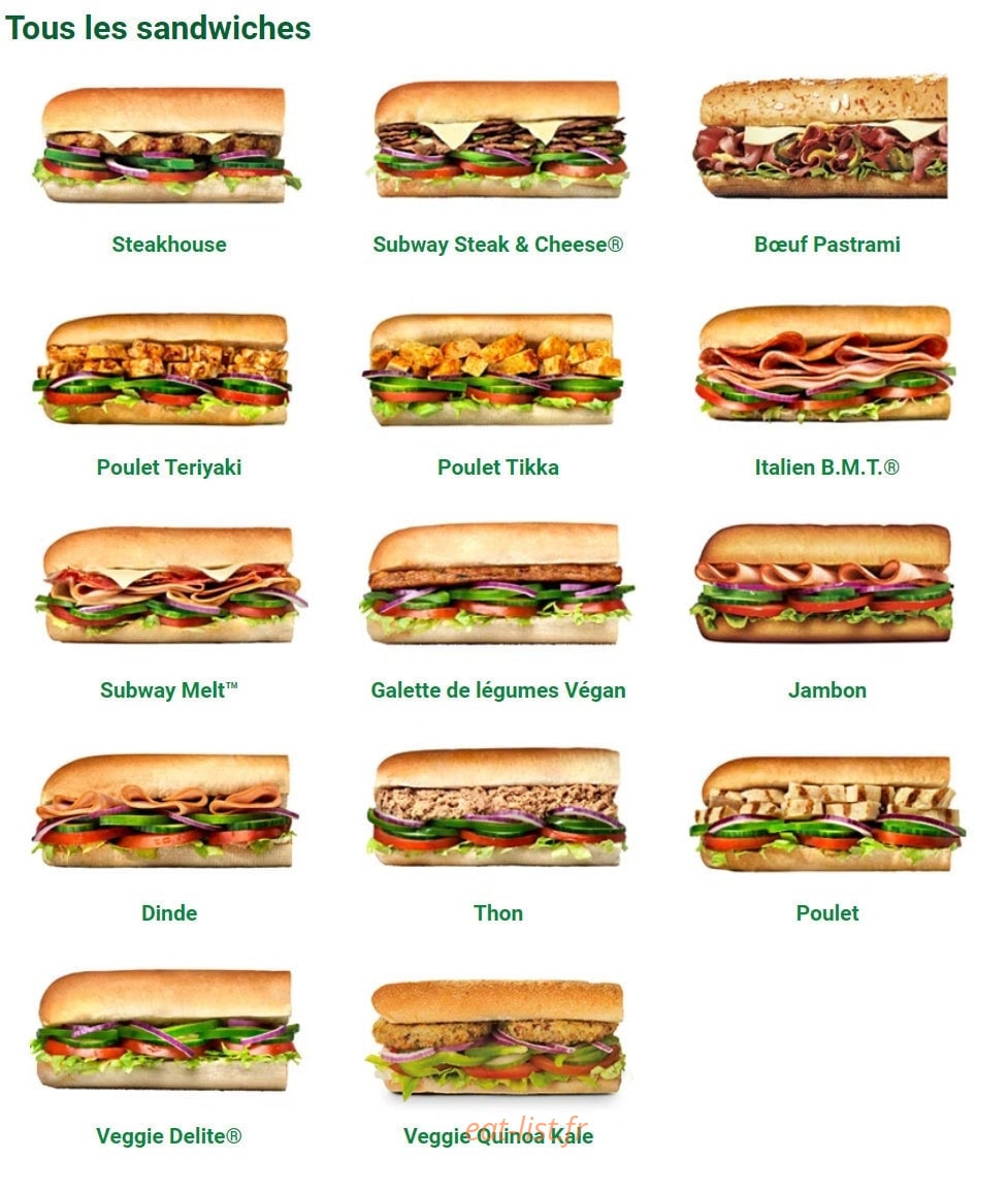 Subway — carte page 1