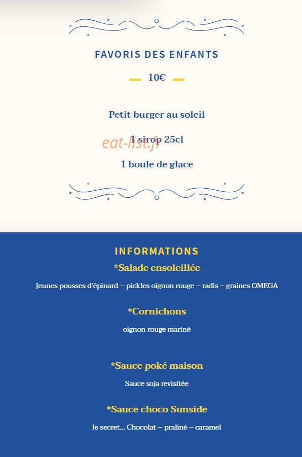 Sunside Café — carte page 6