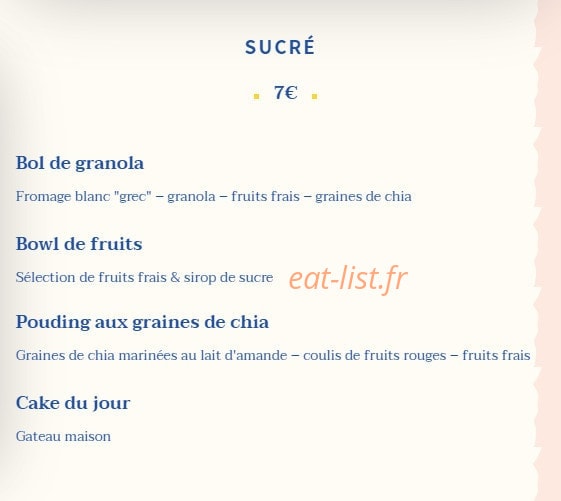 Sunside Café — carte page 5