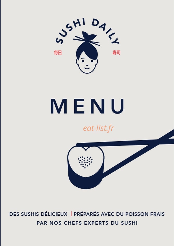 Sushi Daily — carte page 1