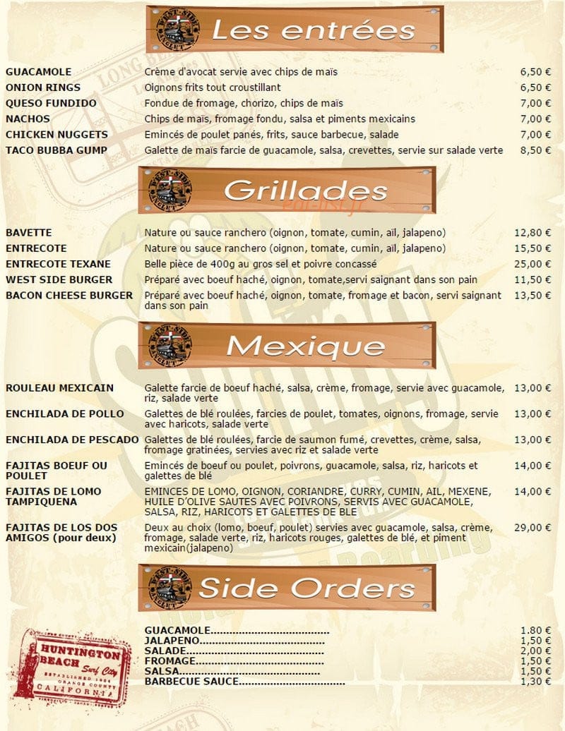 Westside — carte page 2