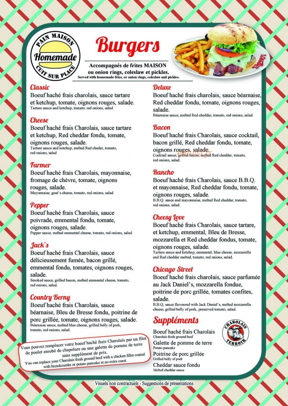 Woody's Diner — carte page 1
