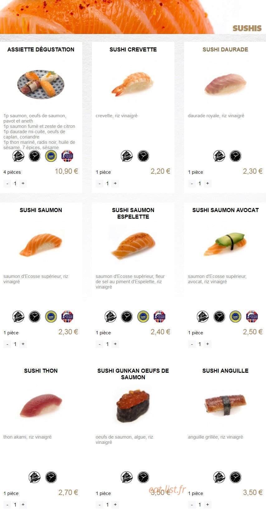You Sushi — carte page 9