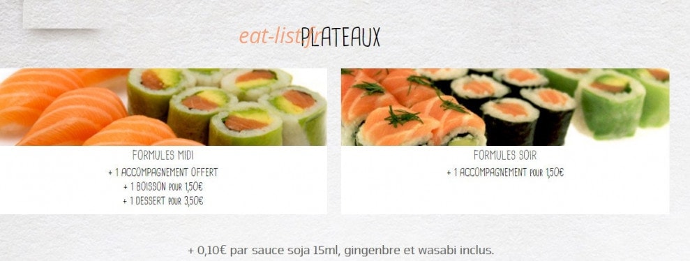 You Sushi — carte page 1