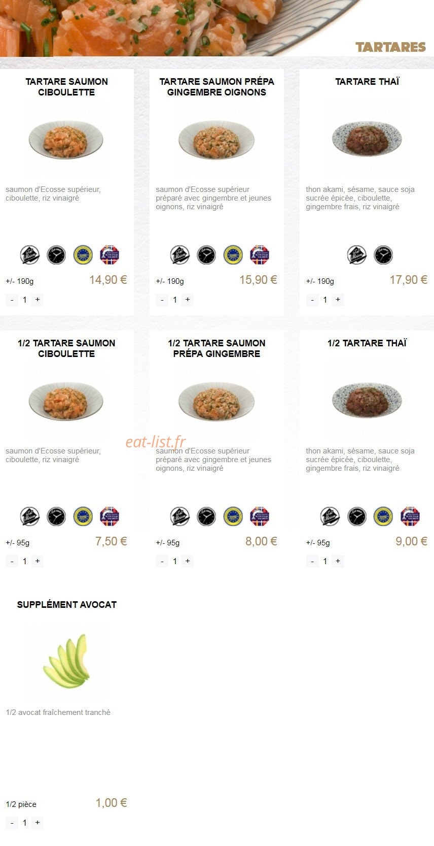 You Sushi — carte page 8