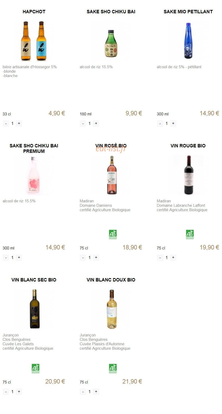 You Sushi — carte page 16