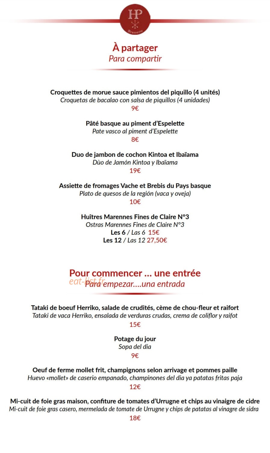 Hôtel de Paris — carte page 1