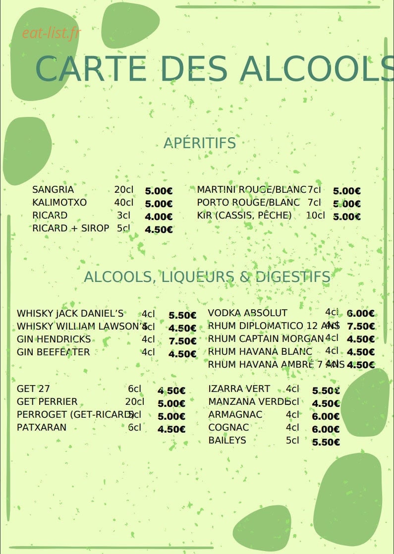 La Table d'Ametza — carte page 5