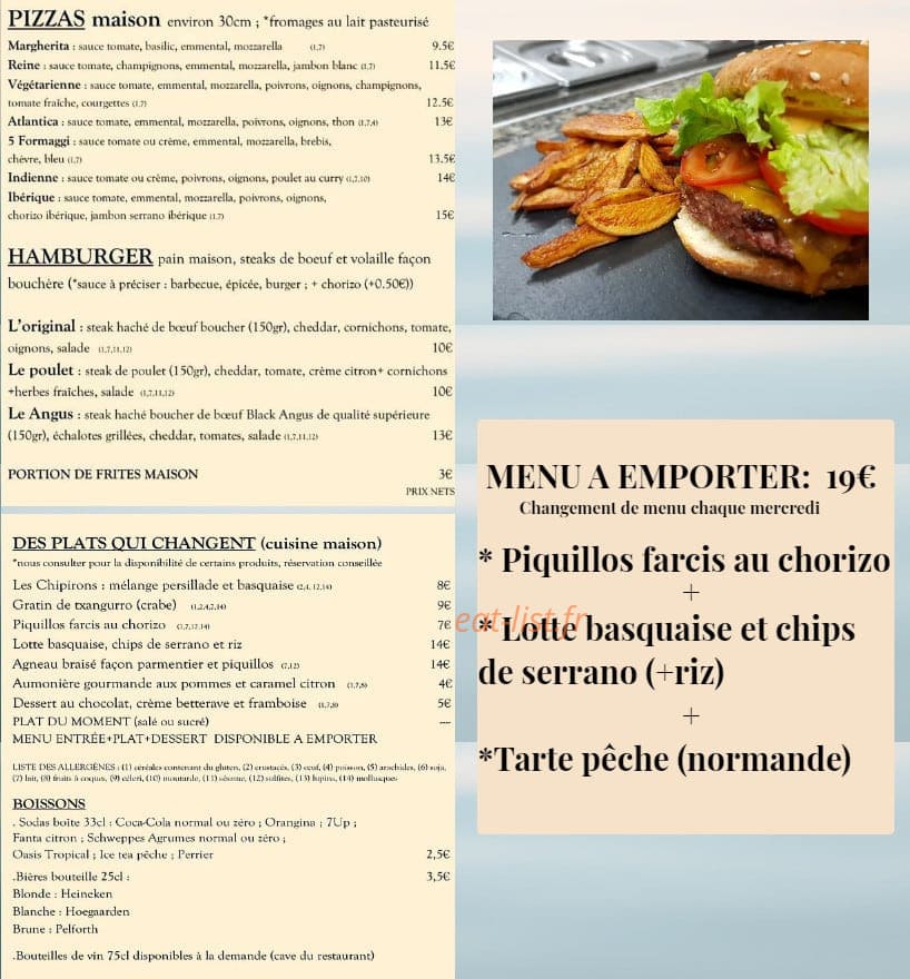 Resto Bar l'Océan — carte page 1