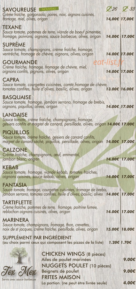 Saveurs Et Pizza — carte page 3