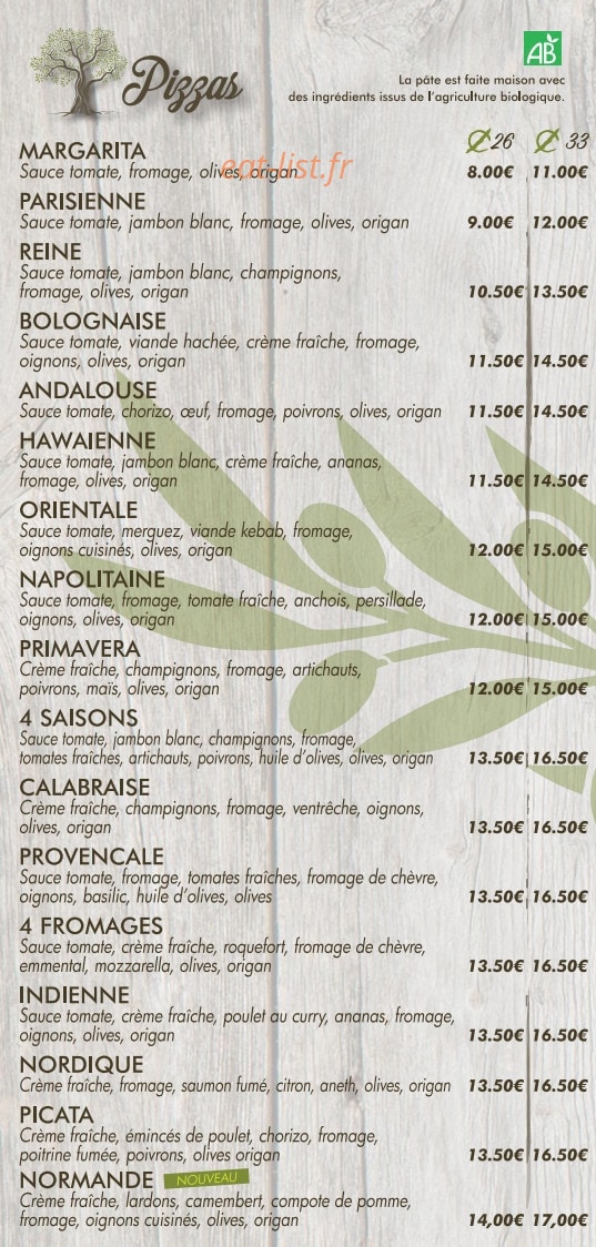 Saveurs Et Pizza — carte page 2