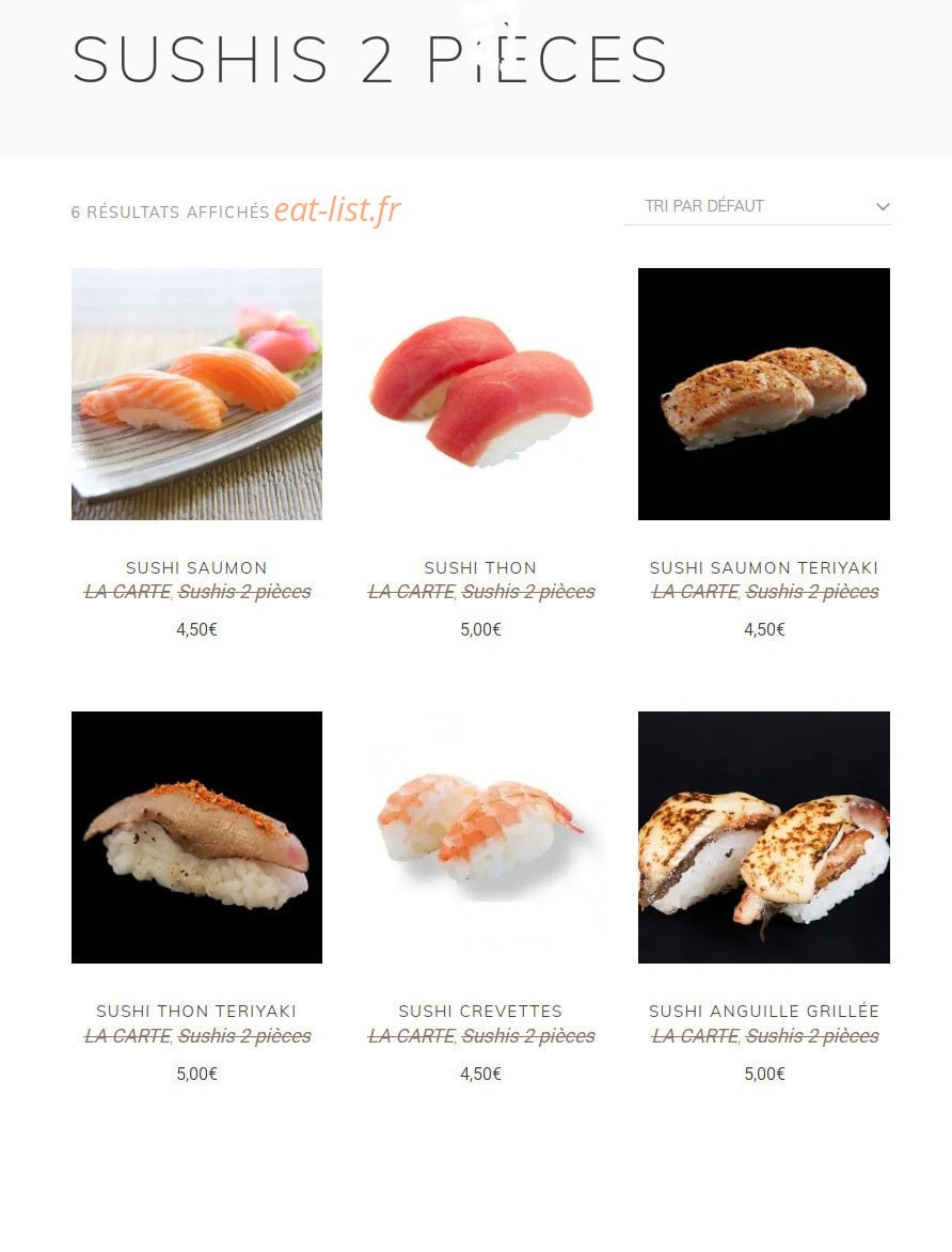 Sushi Moshi — carte page 1