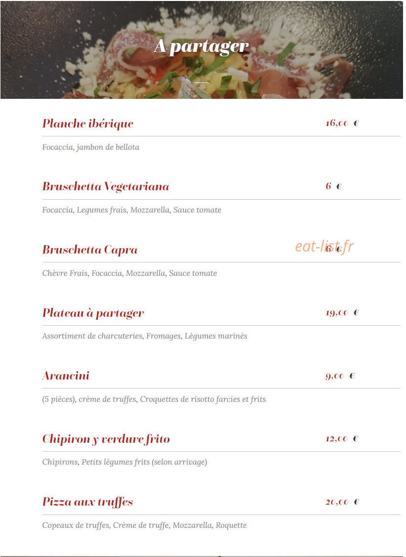 Trattoria Della Nonna — carte page 1