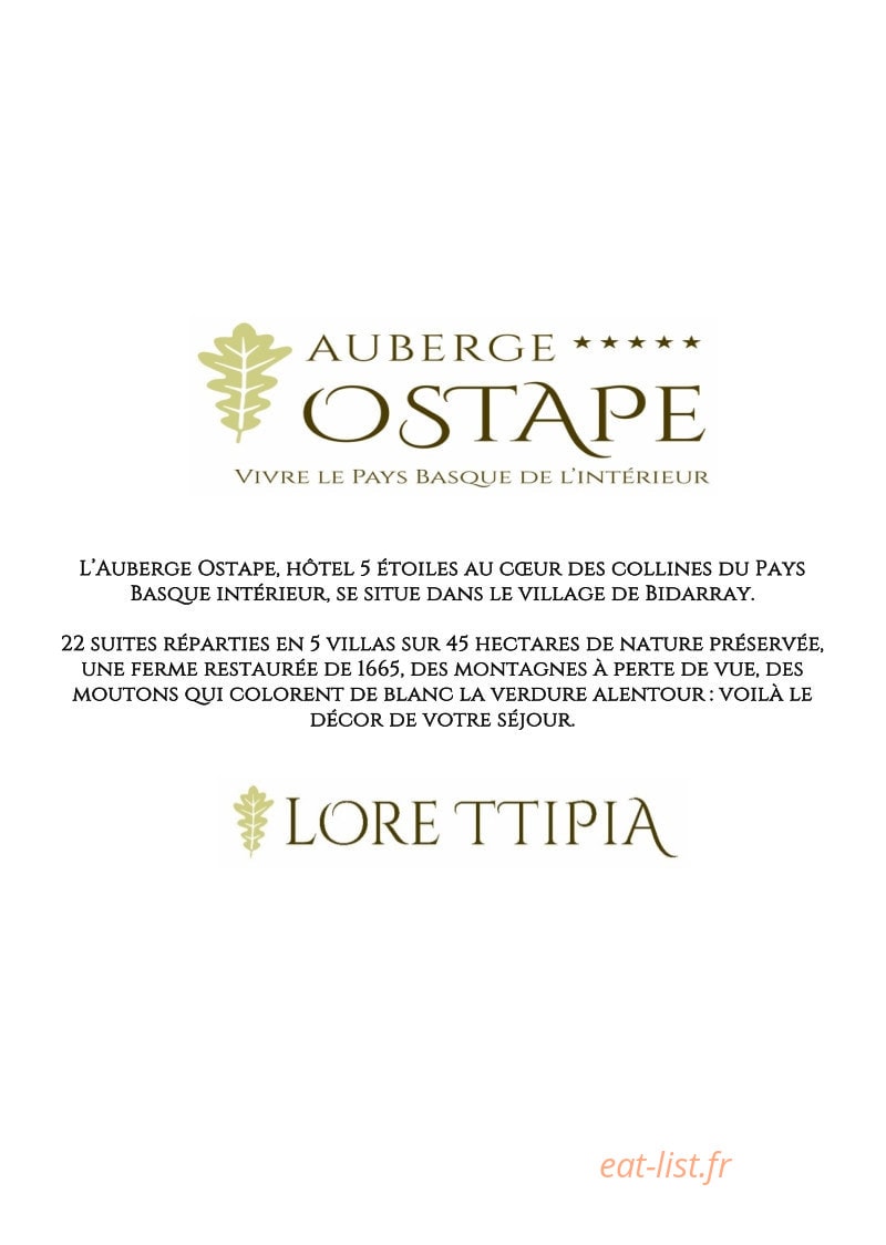 Auberge Ostape — carte page 1