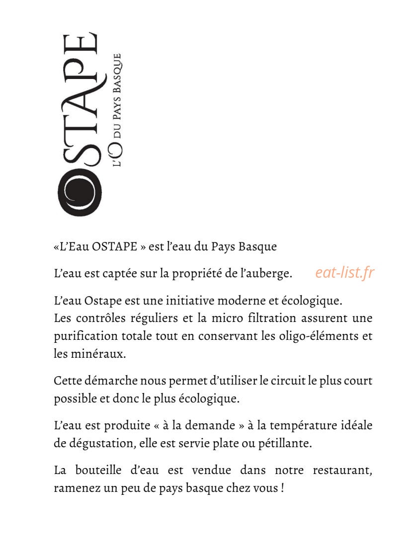 Auberge Ostape — carte page 3