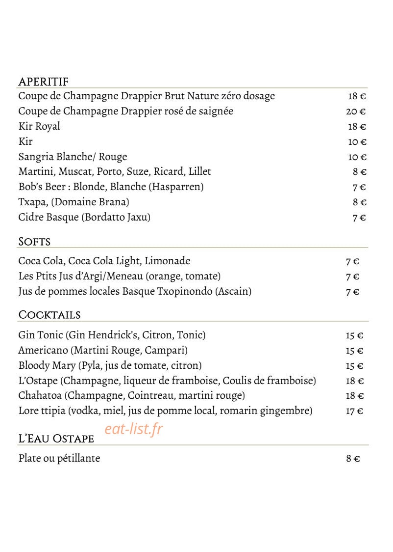 Auberge Ostape — carte page 5