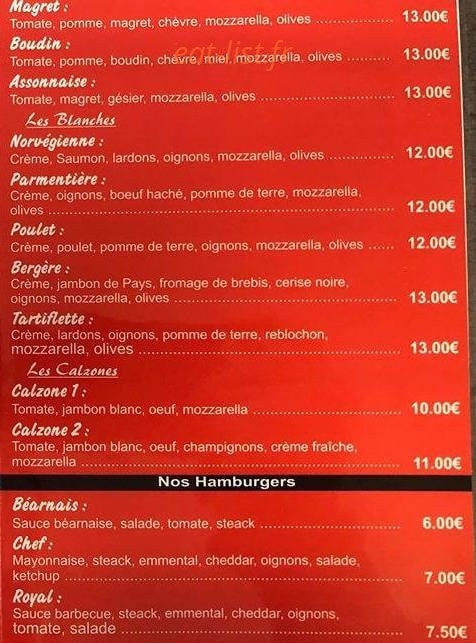 la pizz's du clos — carte page 2