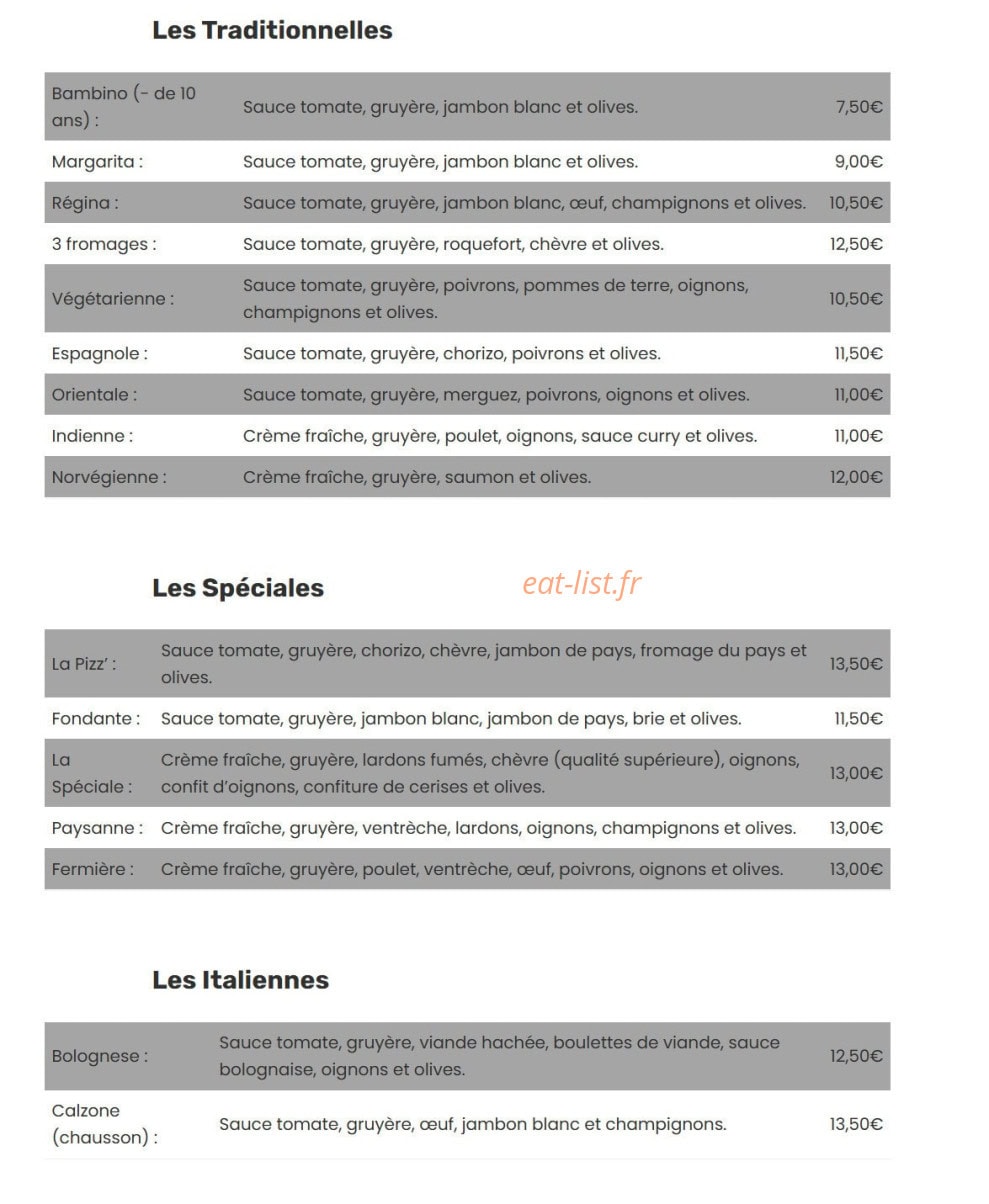 Les Petits Gourmands — carte page 1
