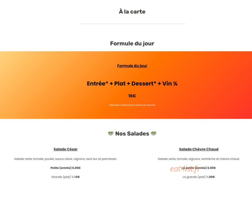 Les Petits Gourmands — carte page 5