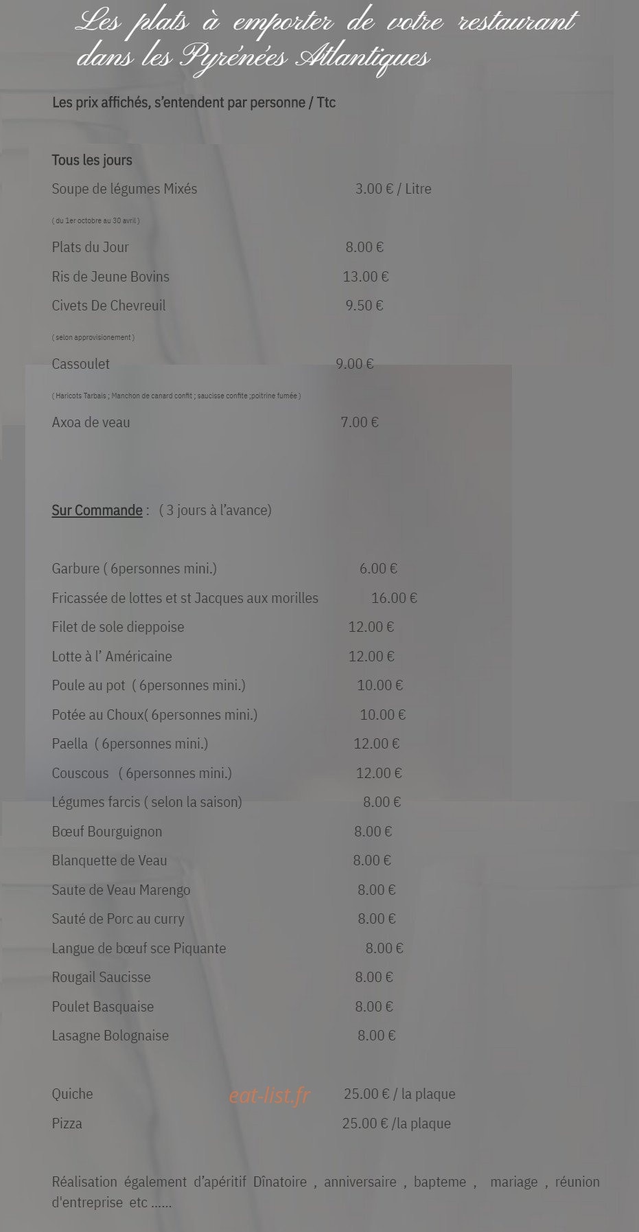 Le Bienvenu — carte page 5