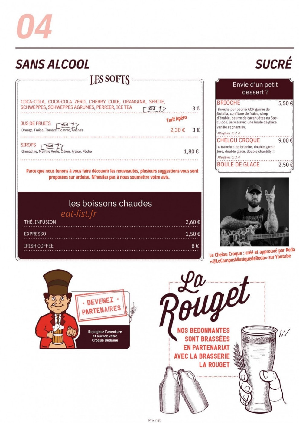 Le Croque Bedaine — carte page 5