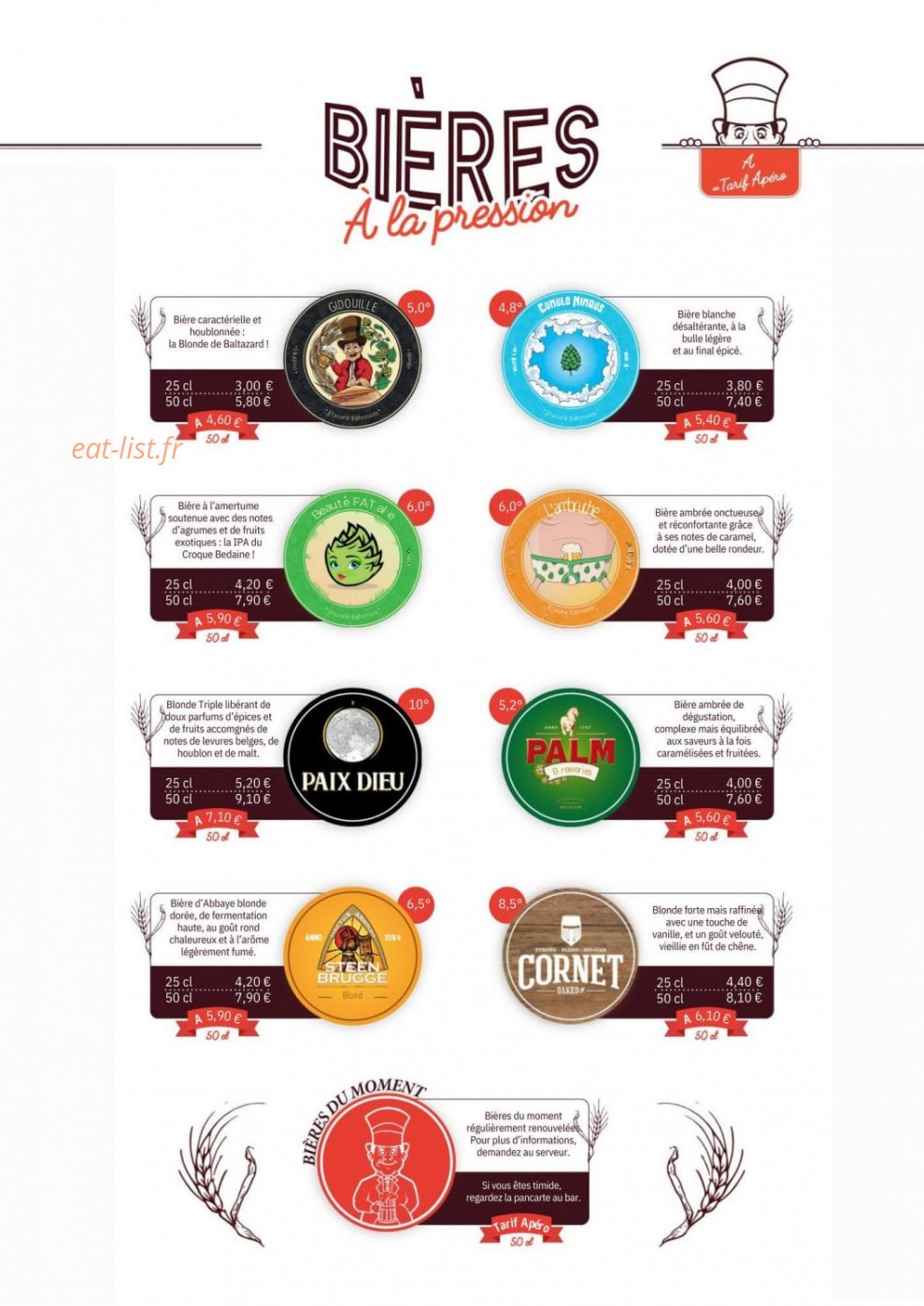 Le Croque Bedaine — carte page 1