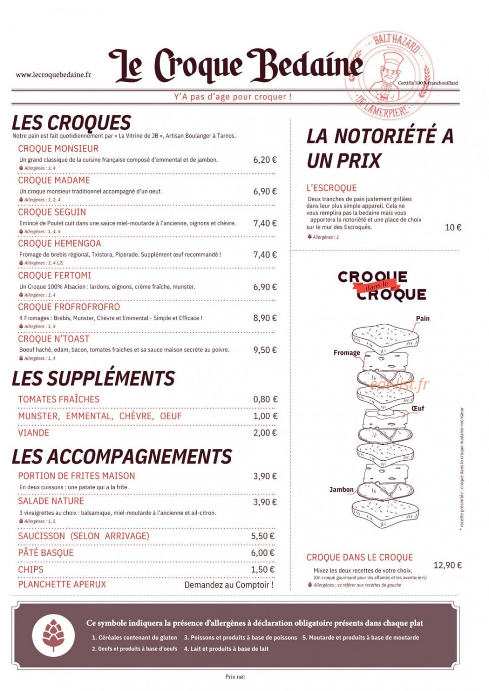 Le Croque Bedaine — carte page 2