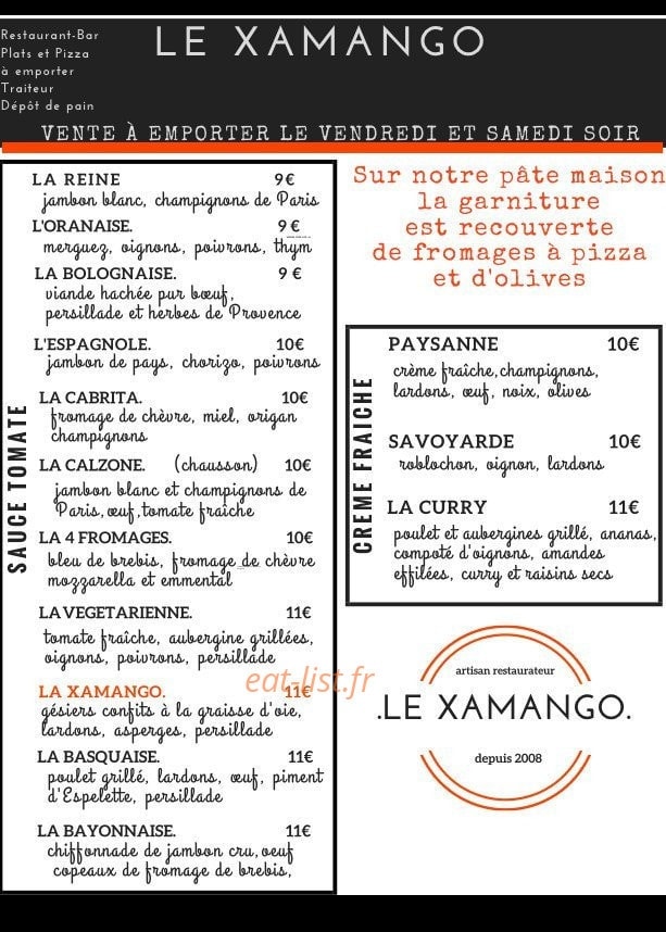 Le Xamango — carte page 1
