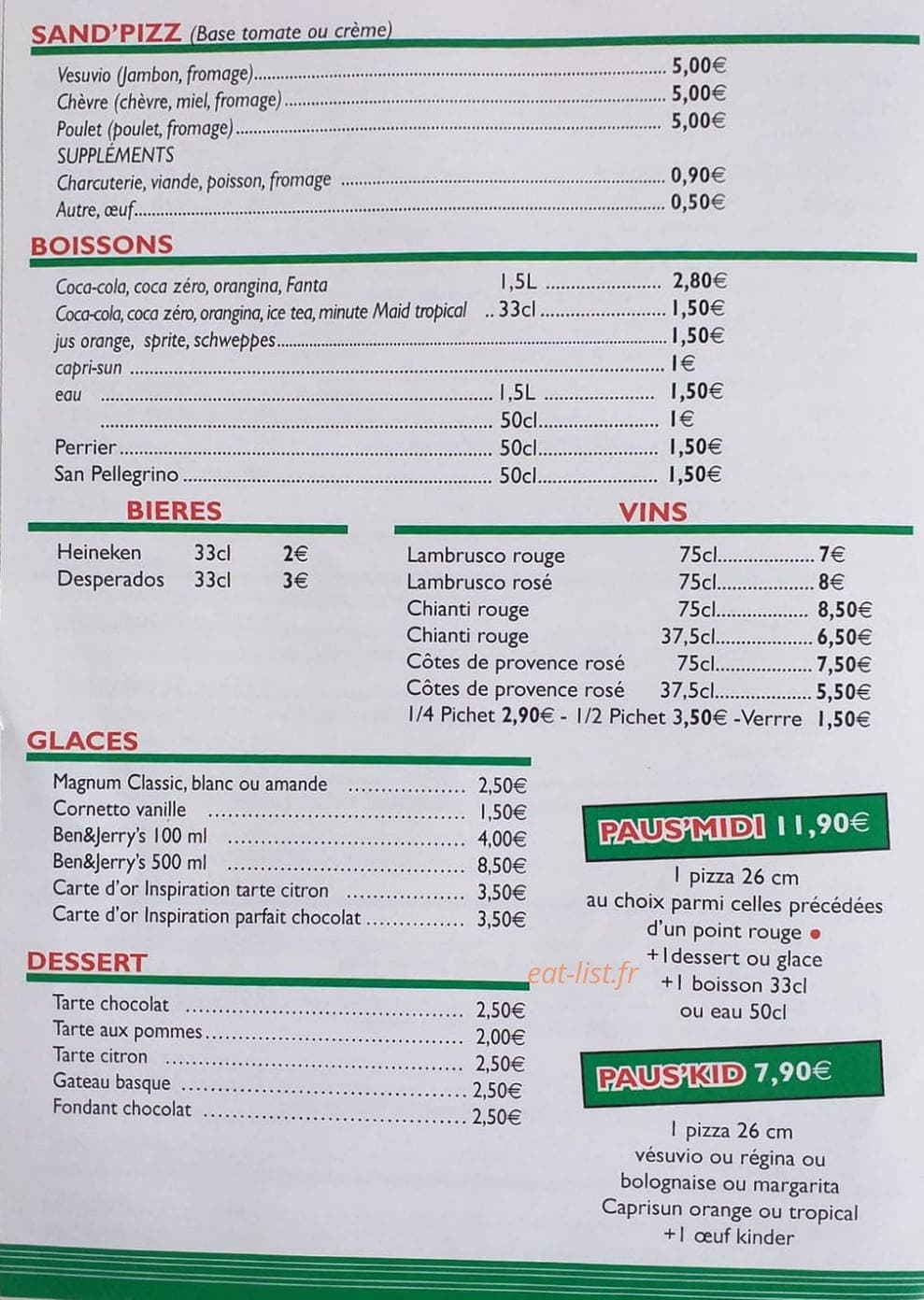 Pause pizza — carte page 4