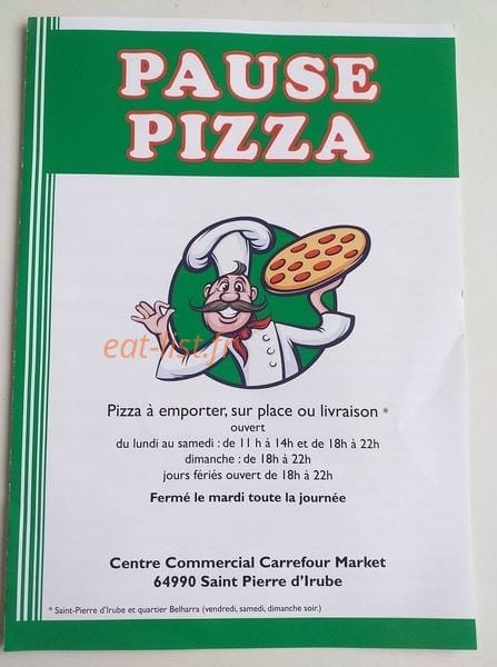 Pause pizza — carte page 1