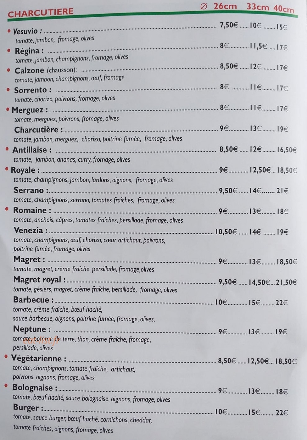 Pause pizza — carte page 2
