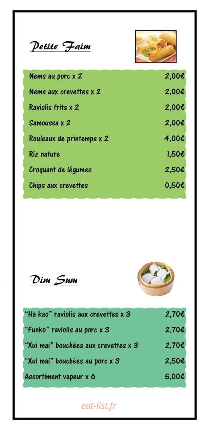 Au Yummy — carte page 4
