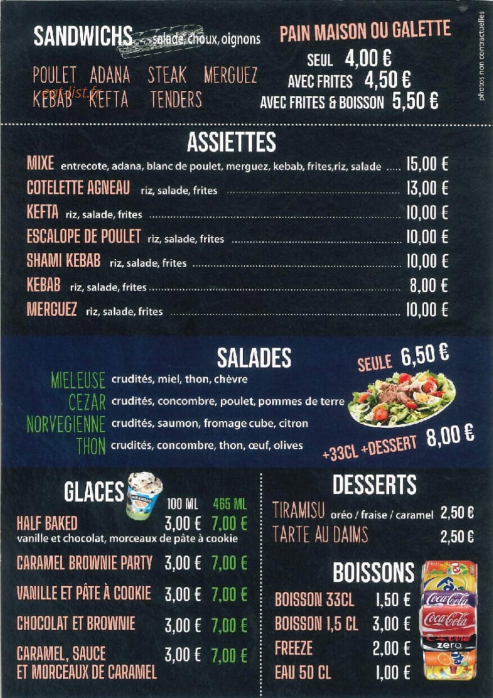 Bonne Pizza & bon burger — carte page 3