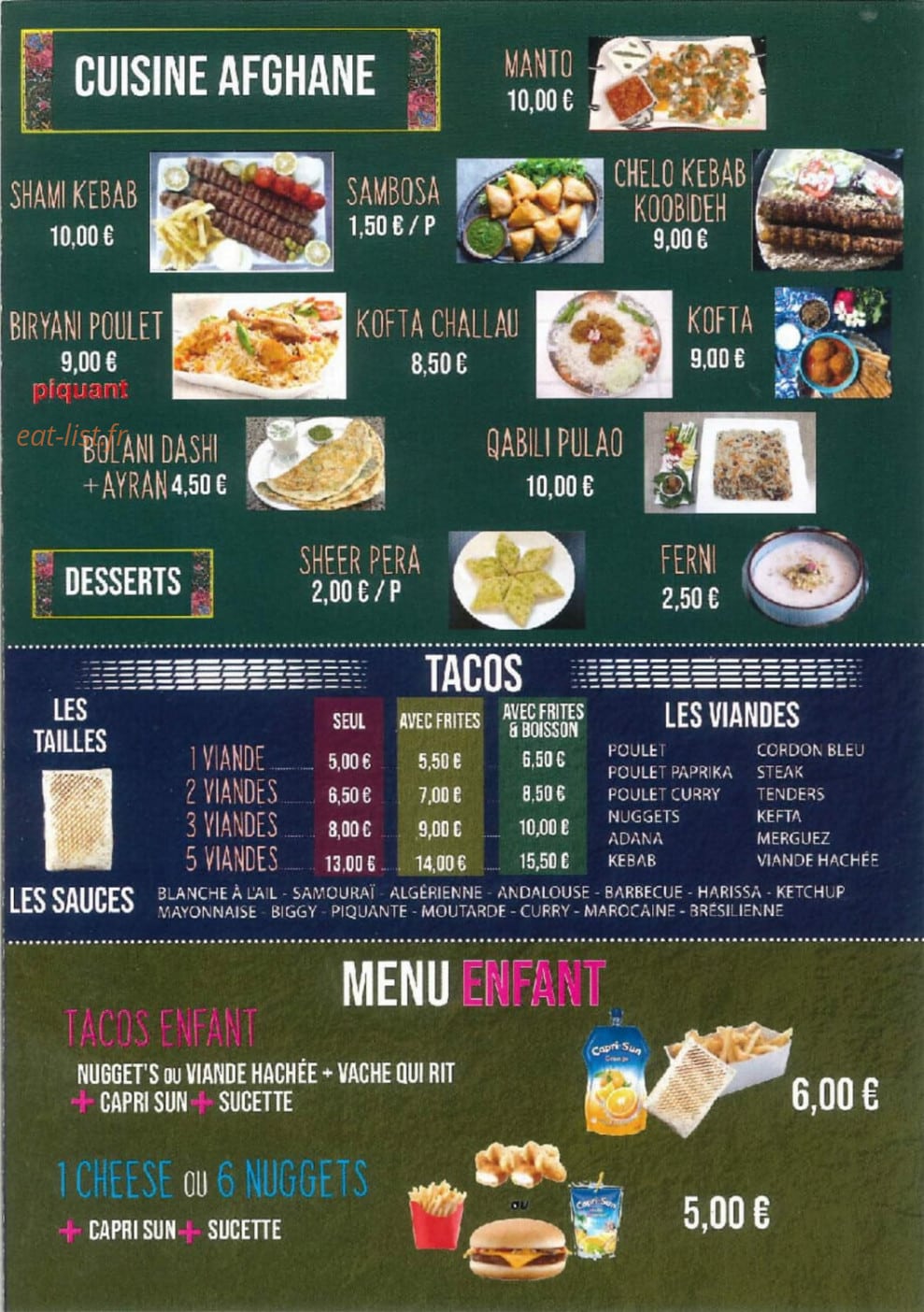 Bonne Pizza & bon burger — carte page 4