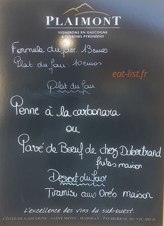 Brasserie des Halles — carte page 1