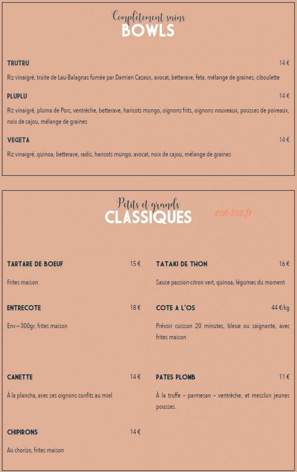 Chez Marcel — carte page 3