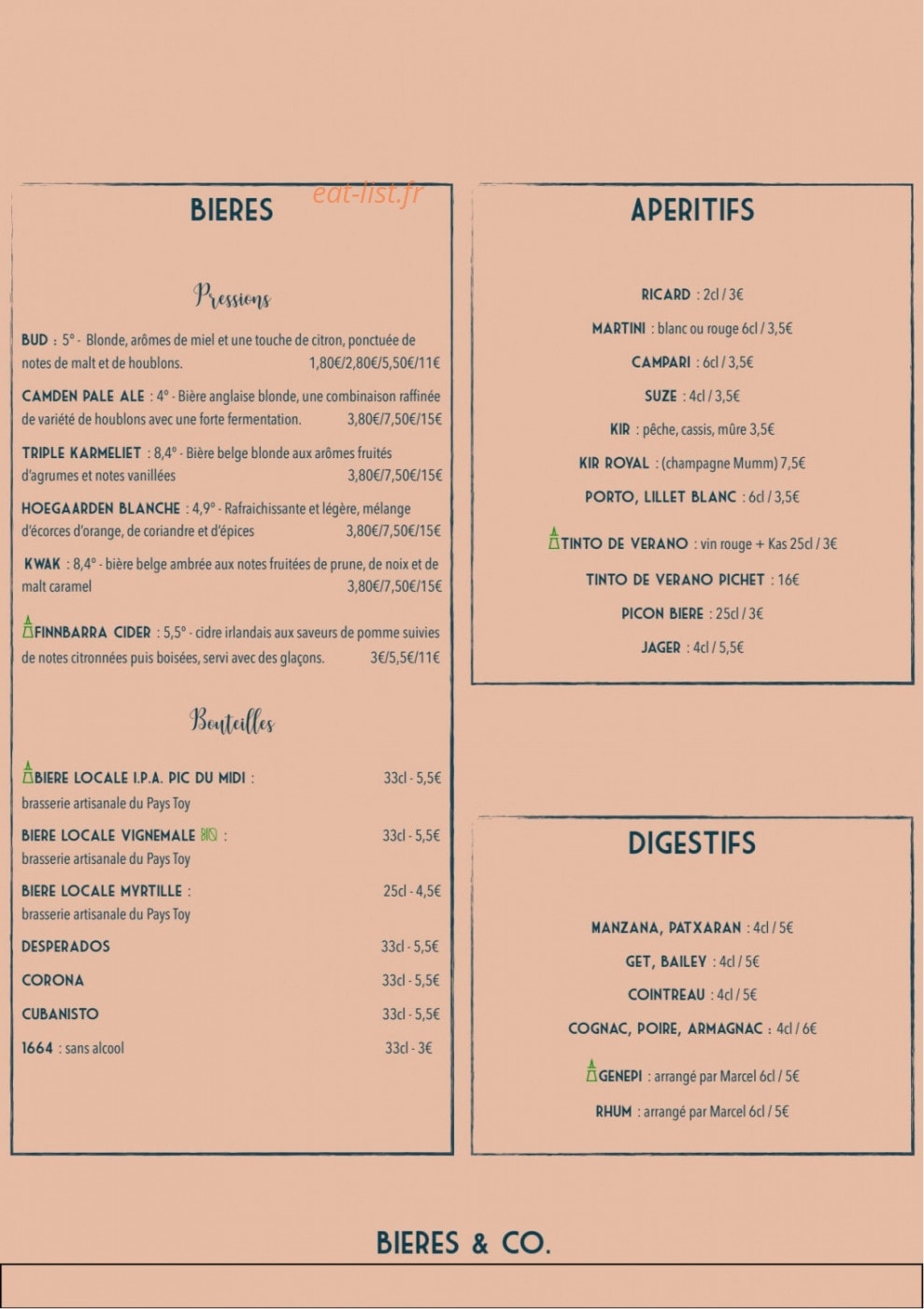 Chez Marcel — carte page 11