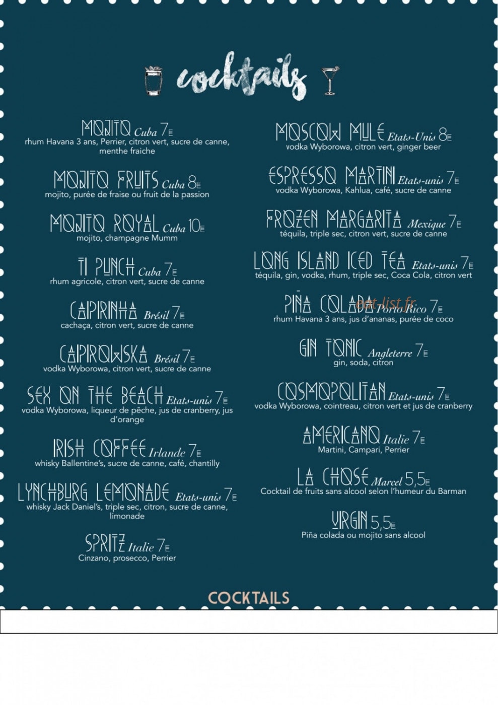 Chez Marcel — carte page 8