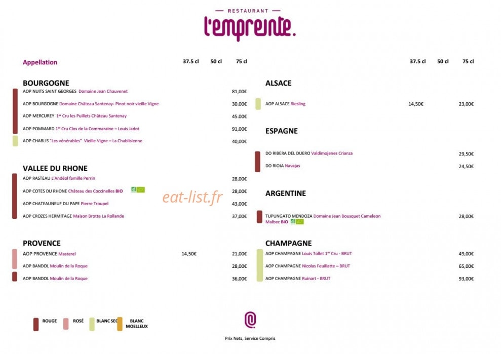 L'empreinte — carte page 4