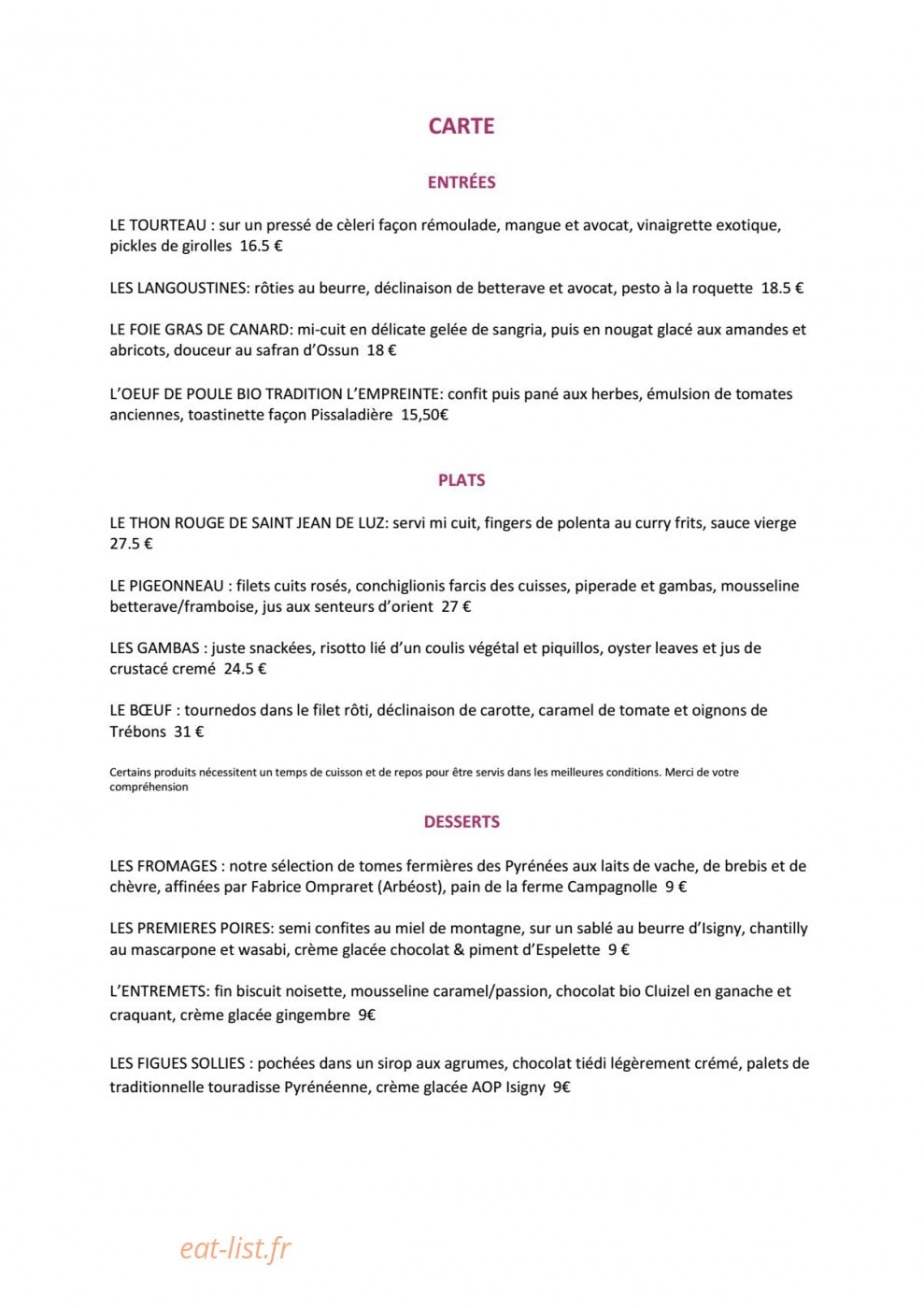 L'empreinte — carte page 1